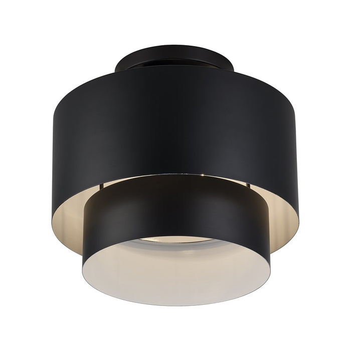 Livex Zolana 2Lt Medium Semi-Flush, Black/Black Steel/Shiny White