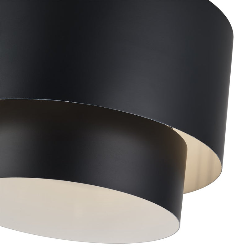 Livex Zolana 2Lt Medium Semi-Flush, Black/Black Steel/Shiny White