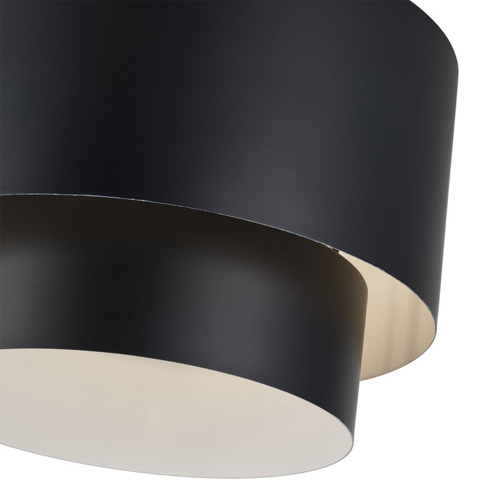 Livex Zolana 2Lt Medium Semi-Flush, Black/Black Steel/Shiny White