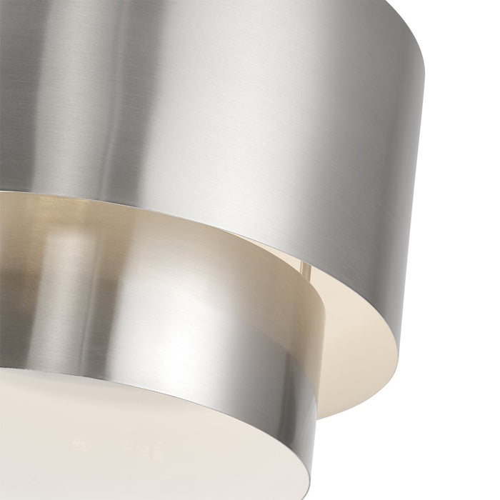 Livex Zolana 2Lt Medium Semi-Flush, Nickel/Nickel/Shiny White