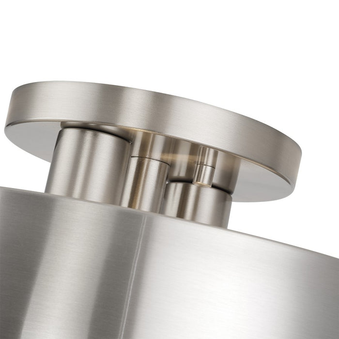 Livex Zolana 2Lt Medium Semi-Flush, Nickel/Nickel/Shiny White