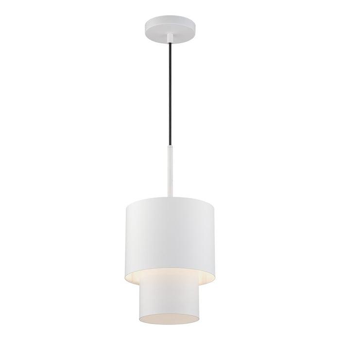 Livex Zolana 1Lt Mini Pendant, White/White Steel/White