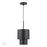 Livex Zolana 1Lt Mini Pendant, Black/Black Steel/Shiny White - 40058-04