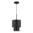 Livex Zolana 1Lt Mini Pendant, Black/Black Steel/Shiny White