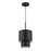 Livex Zolana 1Lt Mini Pendant, Black/Black Steel/Shiny White