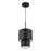 Livex Zolana 1Lt Mini Pendant, Black/Black Steel/Shiny White