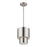 Livex Zolana 1Lt Mini Pendant, Nickel/Nickel Steel/Shiny White