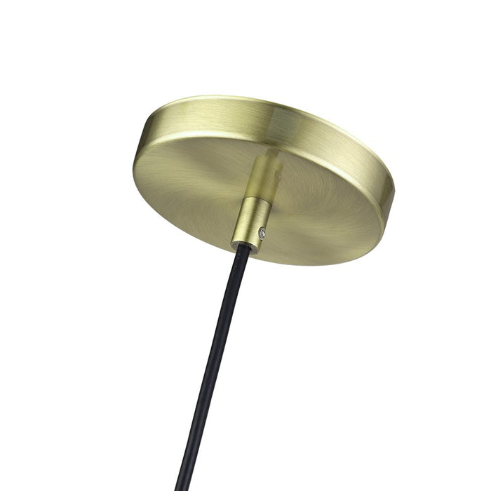 Livex Zolana 1Lt Pendant, Brass/Brass Steel/Shiny White