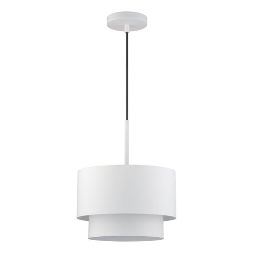 Livex Zolana 1Lt Pendant, White/White Steel Shade with White Inside