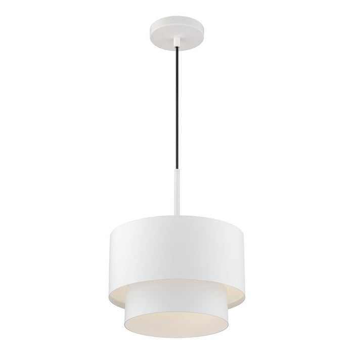 Livex Zolana 1Lt Pendant, White/White Steel Shade with White Inside