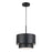 Livex Zolana 1Lt Pendant, Black/Black Steel/Shiny White