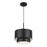 Livex Zolana 1Lt Pendant, Black/Black Steel/Shiny White