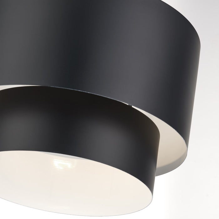 Livex Zolana 1Lt Pendant, Black/Black Steel/Shiny White