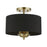 Livex Huntington 3 Light Semi-Flush Mount, Black