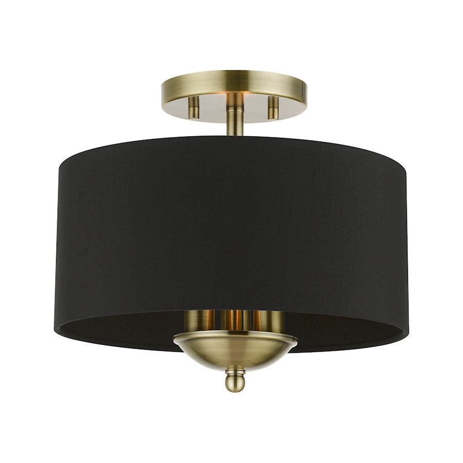 Livex Huntington 3 Light Semi-Flush Mount, Black