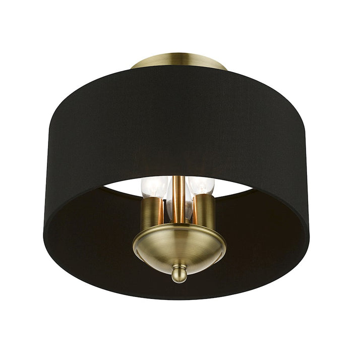 Livex Huntington 3 Light Semi-Flush Mount, Black