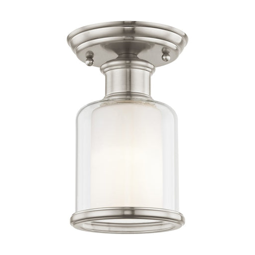 Livex Middlebush 1 Light Ceiling Mount, Clear/Opal