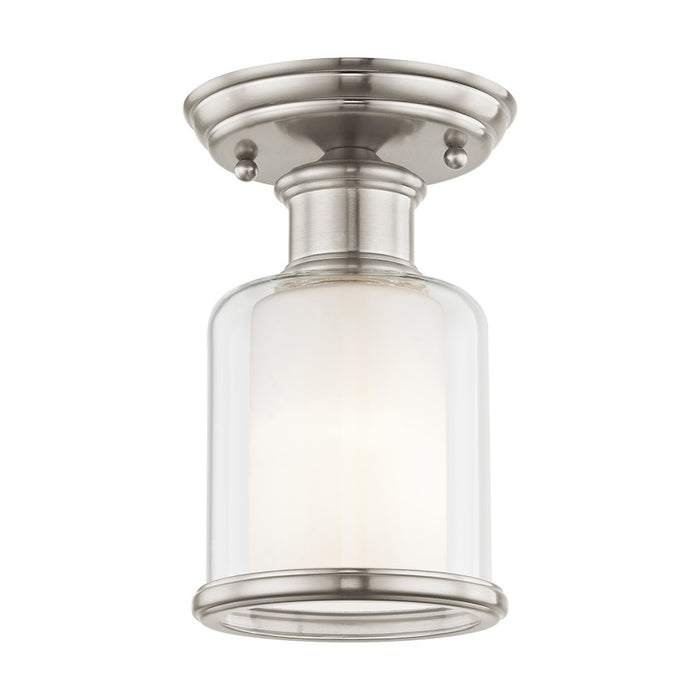 Livex Middlebush 1 Light Ceiling Mount, Clear/Opal