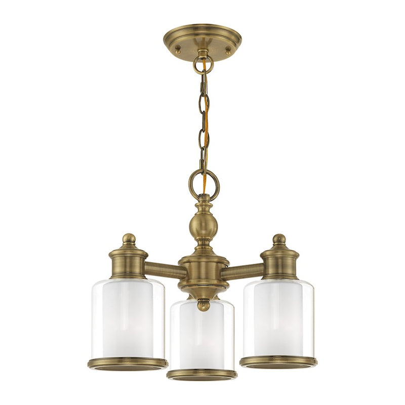 Livex Lighting Middlebush 3 Light Convertible Mini Chandelier/Ceiling, Brass