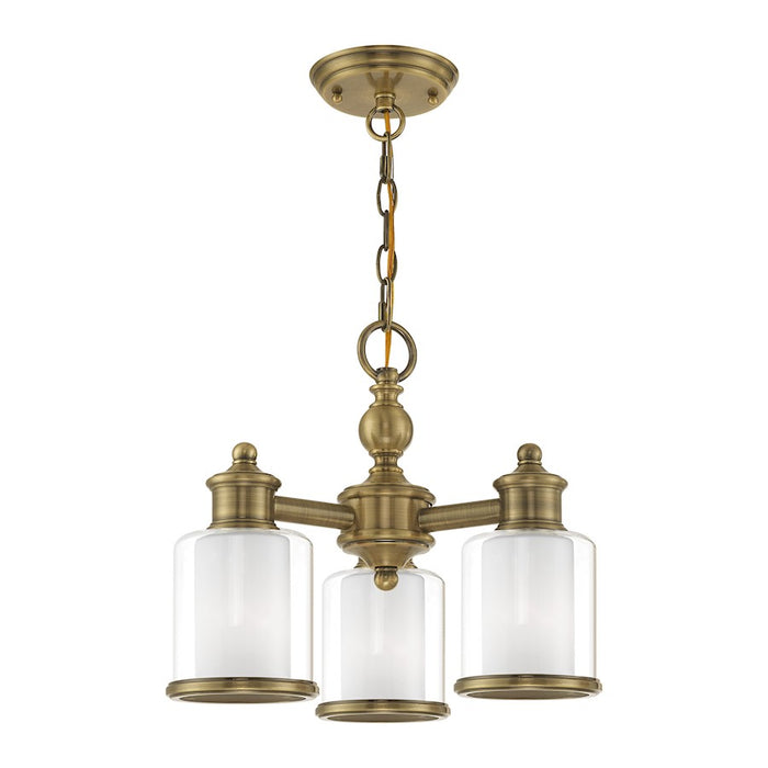 Livex Lighting Middlebush 3 Light Convertible Mini Chandelier/Ceiling, Brass