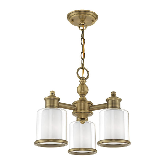 Livex Lighting Middlebush 3 Light Convertible Mini Chandelier/Ceiling, Brass
