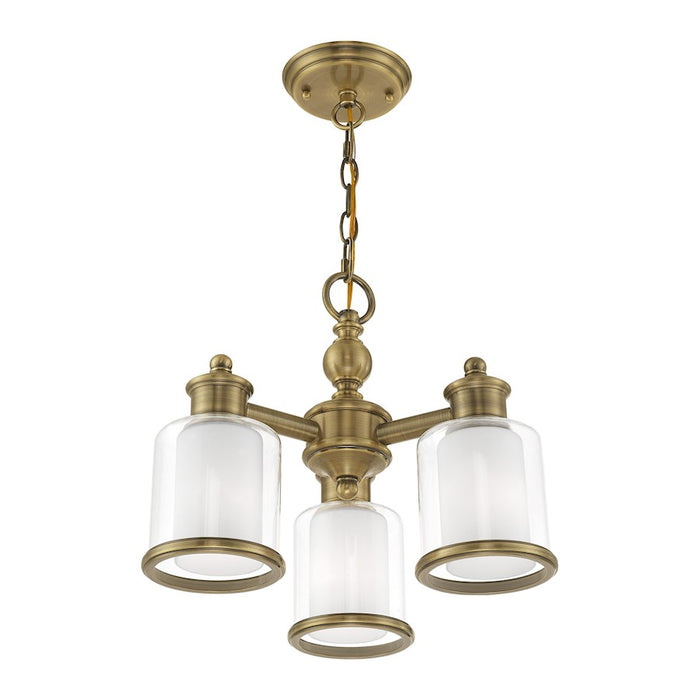 Livex Lighting Middlebush 3 Light Convertible Mini Chandelier/Ceiling, Brass