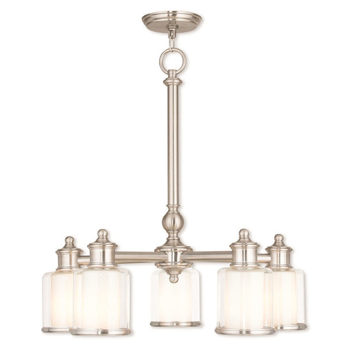 Livex Middlebush 5 Light Dinette Chandelier, Clear/Opal