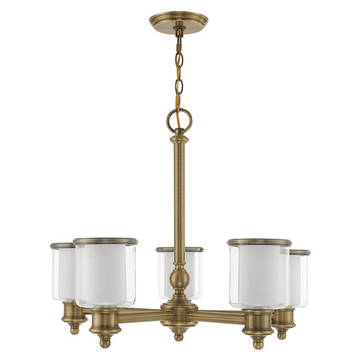 Livex Lighting Middlebush 5 Light Chandelier, Antique Brass