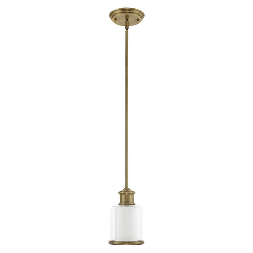 Livex Lighting Middlebush 1 Light Mini Pendant, Antique Brass