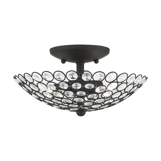 Livex Cassandra 2 Light Semi Flush Mount, Black