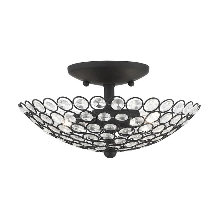 Livex Cassandra 2 Light Semi Flush Mount, Black