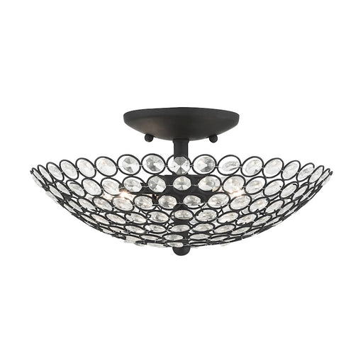 Livex Cassandra 2 Light Semi Flush Mount, Black