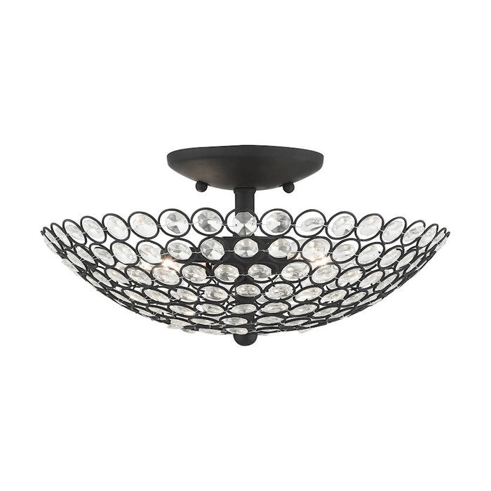 Livex Cassandra 2 Light Semi Flush Mount, Black