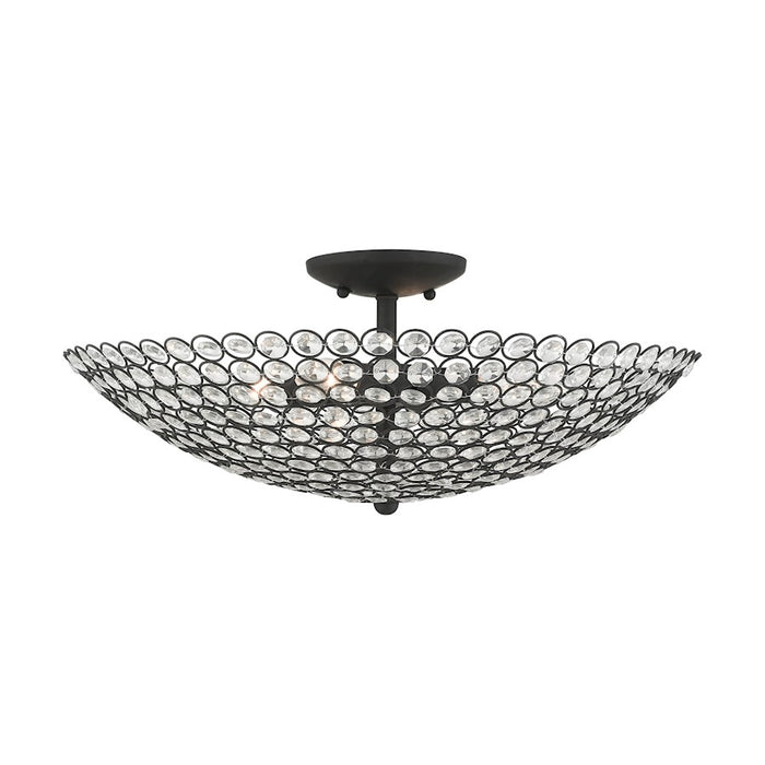 Livex Cassandra Semi Flush Mount, Black