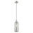 Livex Lighting Art Glass 1 Light Mini Pendant, Nickel/Smoke