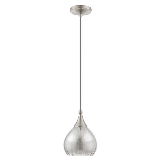 Livex Lighting Art Glass 1 Light Mini Pendant, Smoke