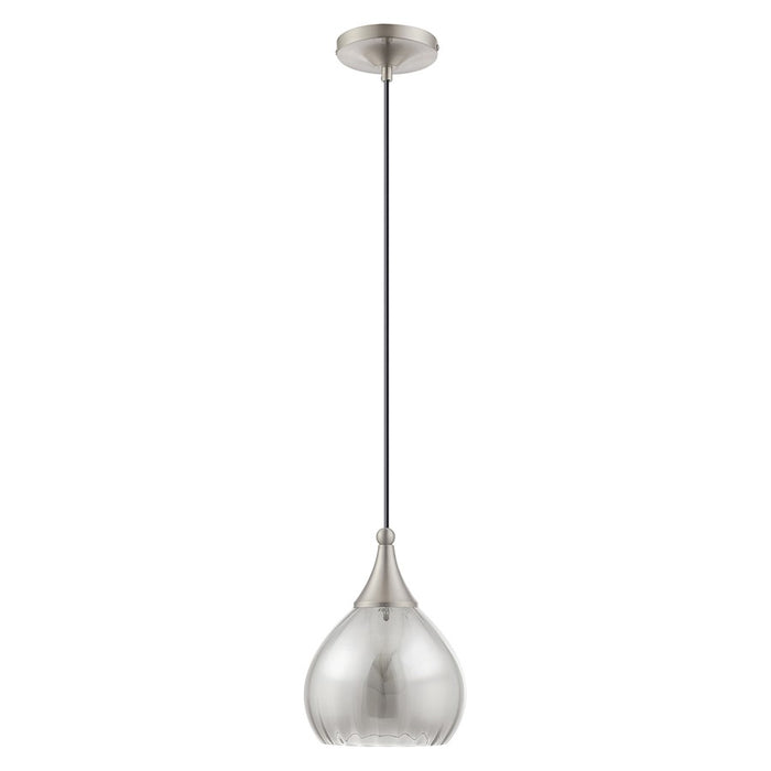 Livex Lighting Art Glass 1 Light Mini Pendant, Smoke