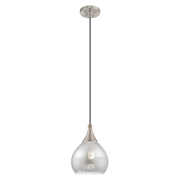 Livex Lighting Art Glass 1 Light Mini Pendant, Smoke
