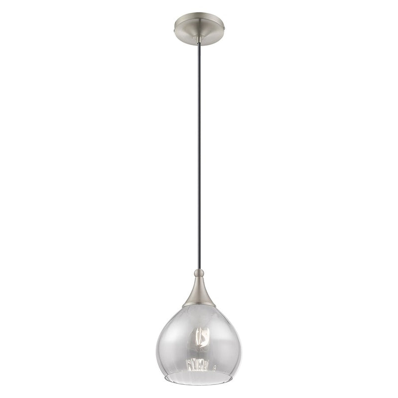 Livex Lighting Art Glass 1 Light Mini Pendant, Smoke
