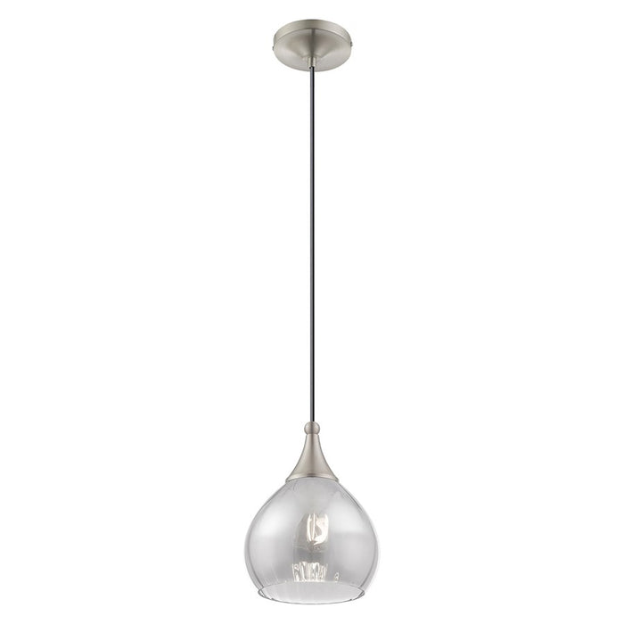 Livex Lighting Art Glass 1 Light Mini Pendant, Smoke