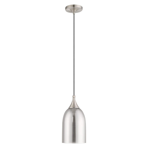 Livex Lighting Art Glass 1 Light Mini Pendant, Nickel