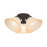 Livex Wynnewood 3 Light Flush Mount, Bronze/Sunrise