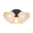 Livex Wynnewood 3 Light Flush Mount, Bronze/Sunrise