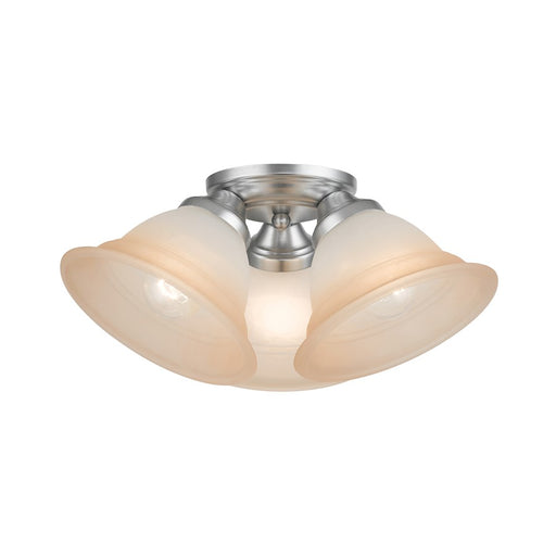 Livex Wynnewood 3 Light Flush Mount, Painted Satin Nickel