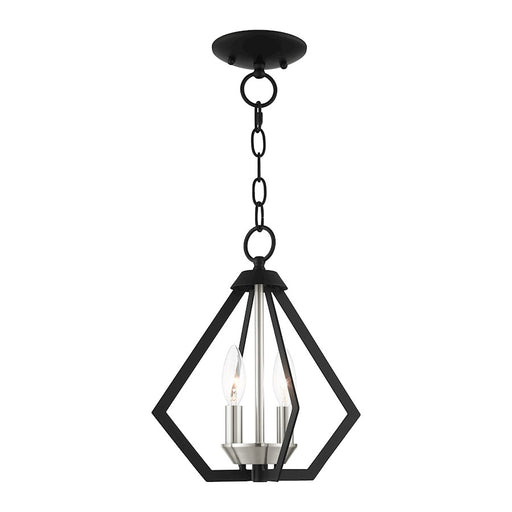 Livex Prism Convertible Semi Flush/Pendant, Black/Nickel Cluster