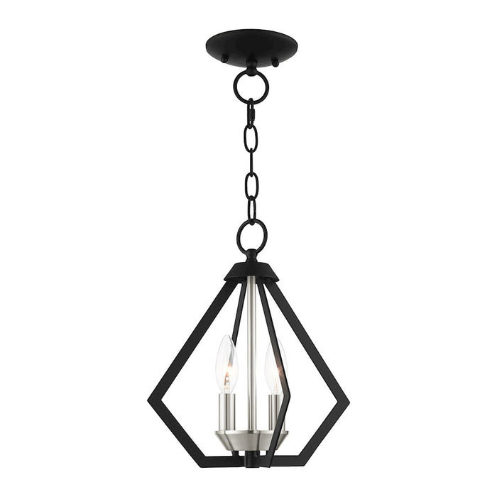 Livex Prism Convertible Semi Flush/Pendant, Black/Nickel Cluster