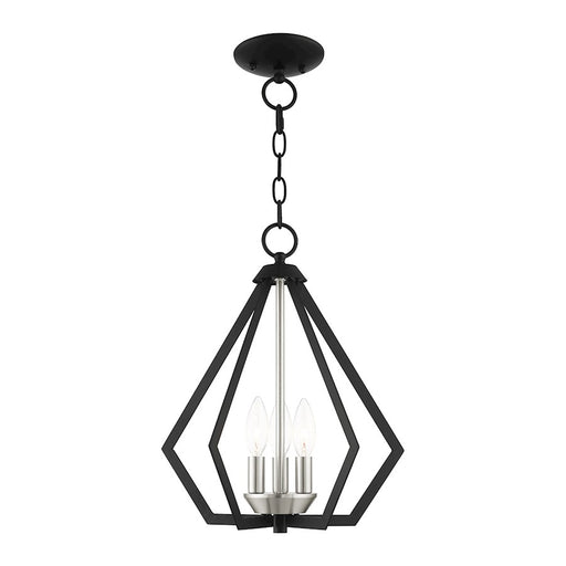 Livex Prism Convertible Semi Flush/Pendant, Black/Nickel Cluster