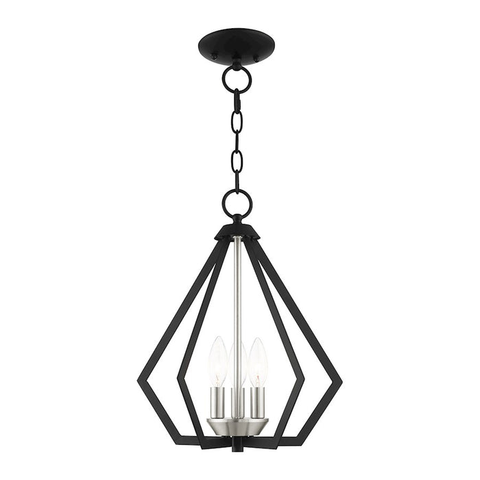 Livex Prism Convertible Semi Flush/Pendant, Black/Nickel Cluster