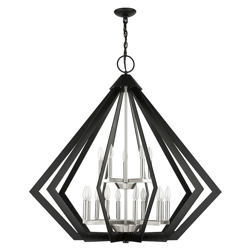 Livex Prism 15 Light Foyer Chandelier, Black