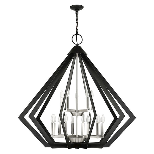 Livex Prism 15 Light Foyer Chandelier, Black